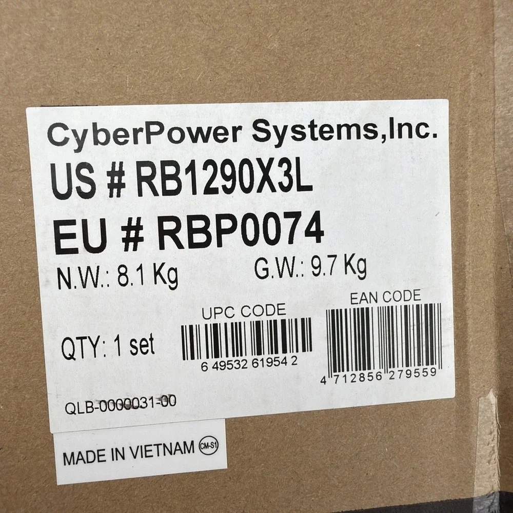 Cyberpower Systems Rb1290x3l Battery Kit - 9000 Mah - 12 V Dc - Sealed Lead Acid